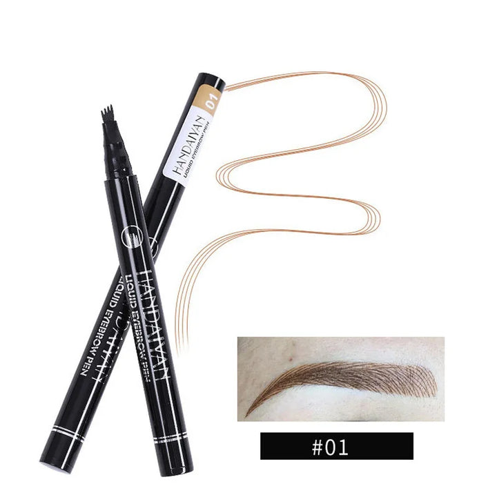 4D Microblading Eyebrow Pen 4 Forks Tip Eyebrow Tattoo Pencil Long Lasting Fine Sketch Liquid Eye Brow Make Up