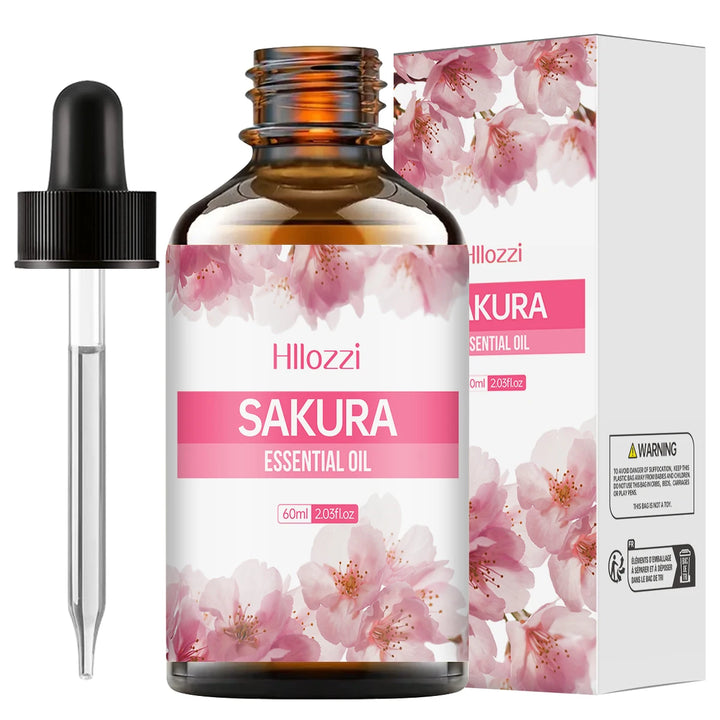 Sakura essential oil, massage oil for face, hair, nails, body, DIY soap and candle, can be used with aromatherapy machine.