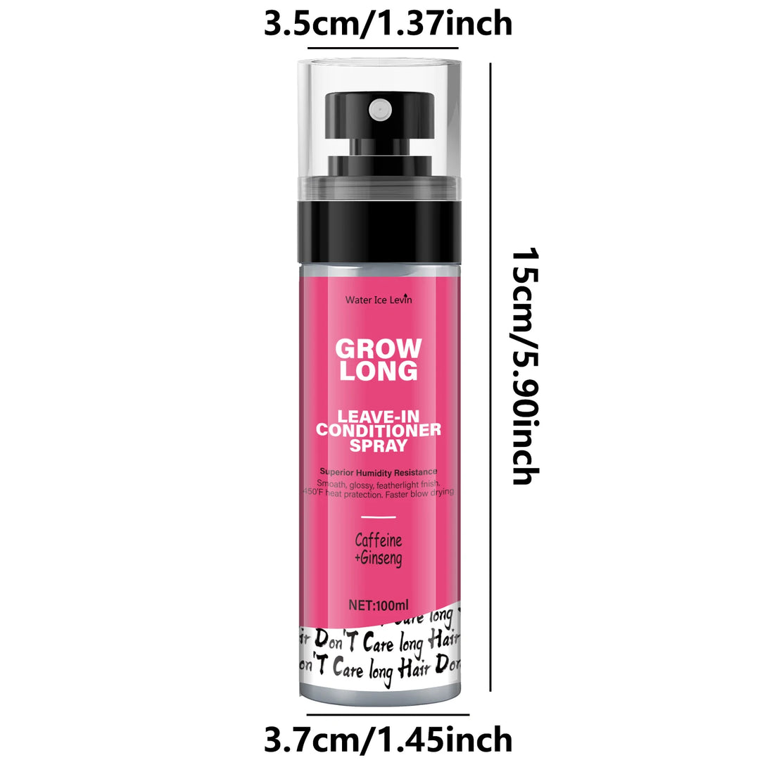 Leave-In Conditioner Spray and Softener, Long Biotin - Anti-Frizz Deep Conditioner for Split Ends and Fracture - Vitamin E, Caffeine and Ginseng, Suitable for Curly Hair, Dry and Damaged Hair