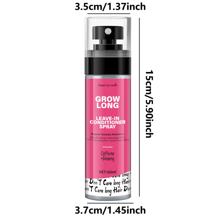 Leave-In Conditioner Spray and Softener, Long Biotin - Anti-Frizz Deep Conditioner for Split Ends and Fracture - Vitamin E, Caffeine and Ginseng, Suitable for Curly Hair, Dry and Damaged Hair