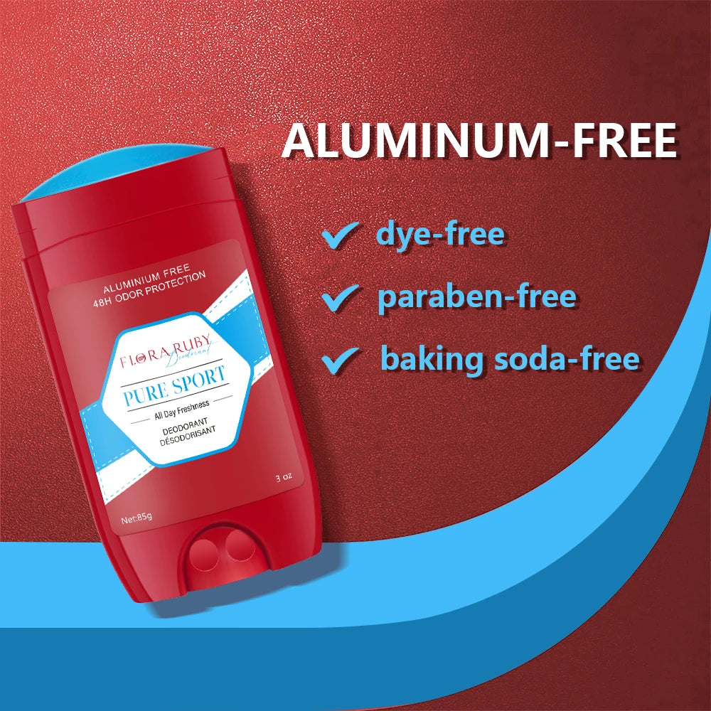 Aluminum Free Deodorant for Men,48H Odor Protection,48H Freshness & Lasting,with Sandalwood Cedarwood Scent,85g/3OZ