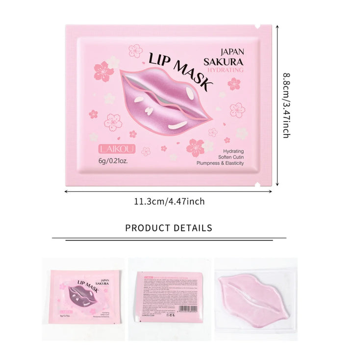 Japan Sakura Collagen Lip Mask Moisturizing Firming Deeply Nourish Relieve Dry Lips Moisturizer Lip Patches Gel Pads Skin Care