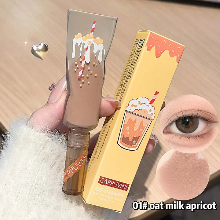 Cappuvini Milk Tea Velvet Liquid Eyeshadow Monochrome Matte Makeup Long-lasting Eyeshadow