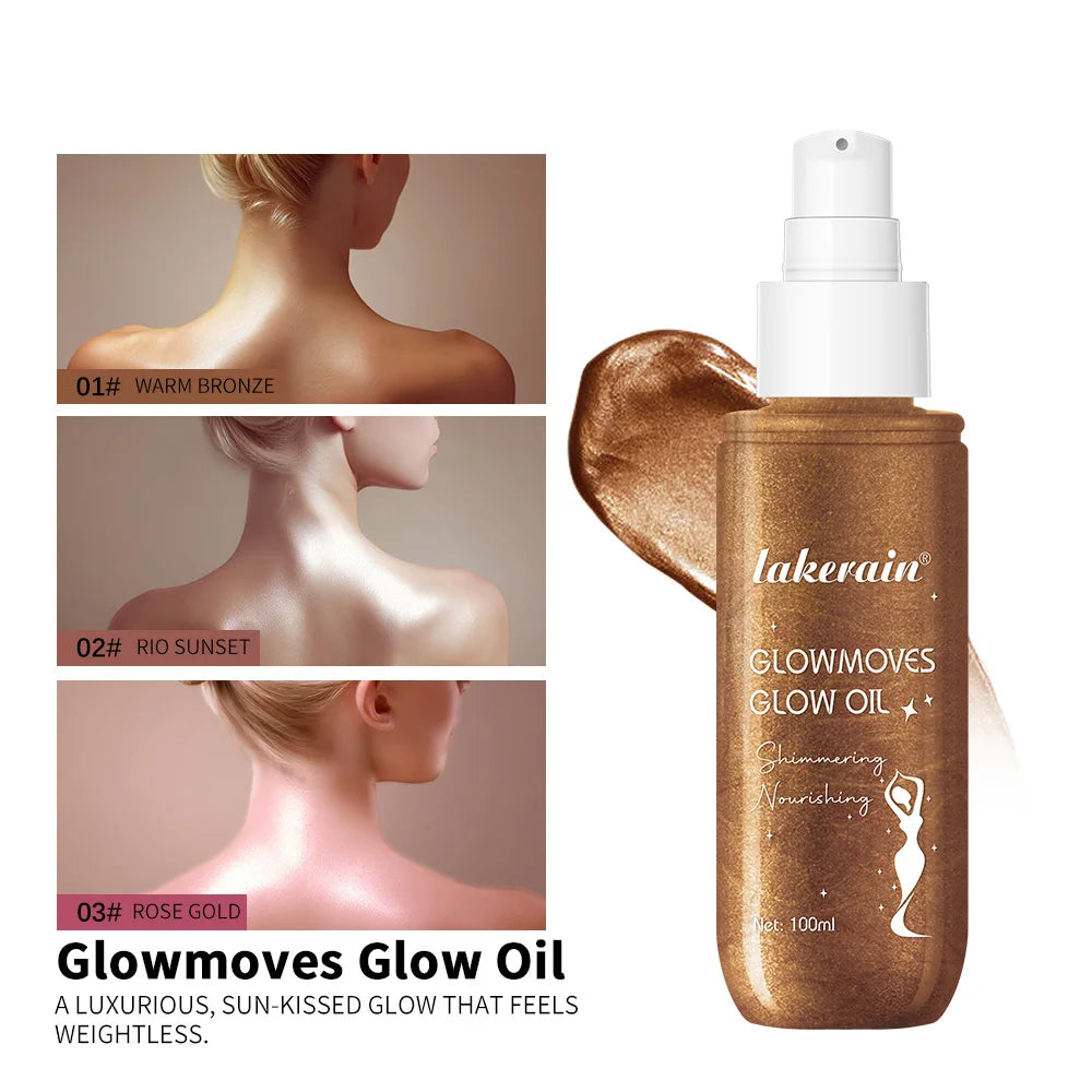 Body Care Glow Oil Glowmotions Glow Body Oil 100ml Hydrating Softening Brazilian Shimmer Bronze Non-Greasy Non-Sticky for Body C