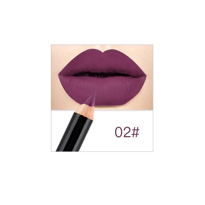 Professional 12 Color Wood Lip liner Waterproof Lady Charming Lip Liner Soft Pencil Makeup Women's Long Lasting Cosmetic Tool