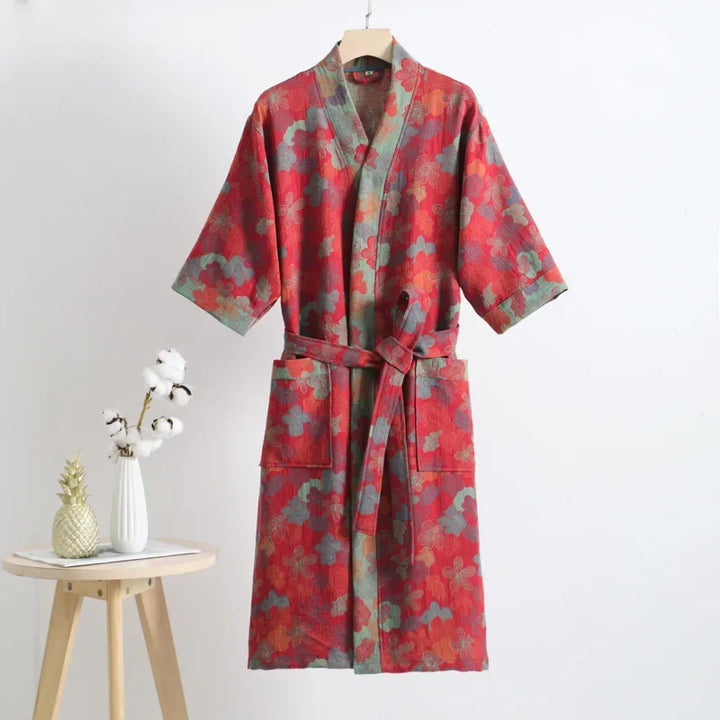 Cotton Printed Women's Bathrobe for Spring and Autumn Pajamas Home Clothing Multi Colors Quick Drying Bathrobes Female