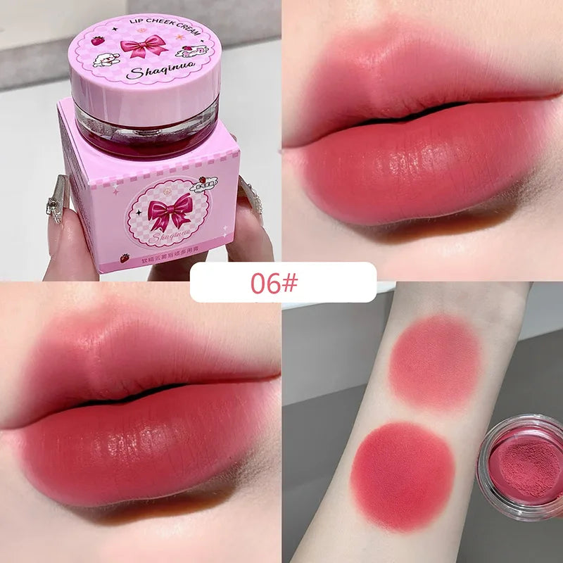 Matte Lip Mud Pot Velvet Mist Lip Glaze Waterproof Low Saturation Lip Tint Milk Orange Pink Lipstick Korean Dupe Makeup Girls