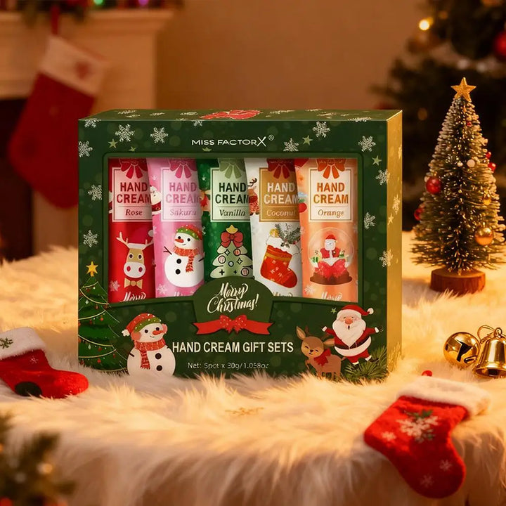 5Pcs/Box Christmas Hands Care Cream Set Deep Moisturizing Women Essential Hand Care Product For Autumn And Winter Gently Nouris