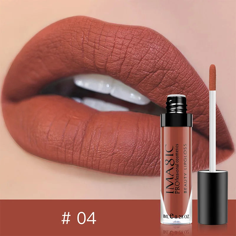 IMAGIC Lip Gloss Makeup Long Lasting Waterproof Lipstick Velvet Non-stick Cup 28 Colors Lip Tint Matte Sexy Red Liquid Lip Stick