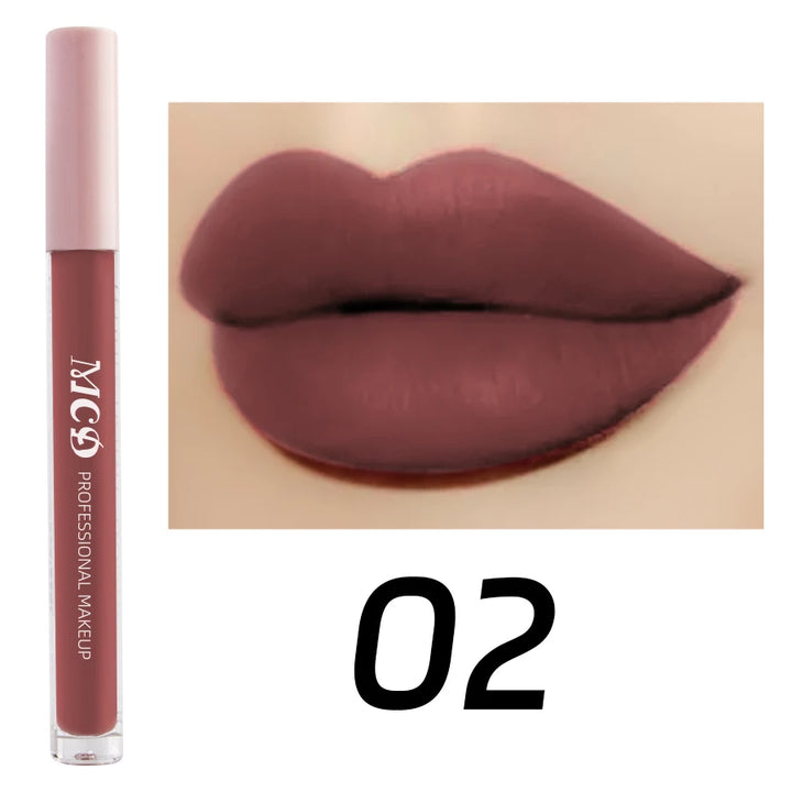 1PC Dark Brown Matte Velvet Lip Gloss Waterproof Liquid Lipstick Nude Brown Lips Korean Makeup for Lip Tint Lip Glaze Cosmetics
