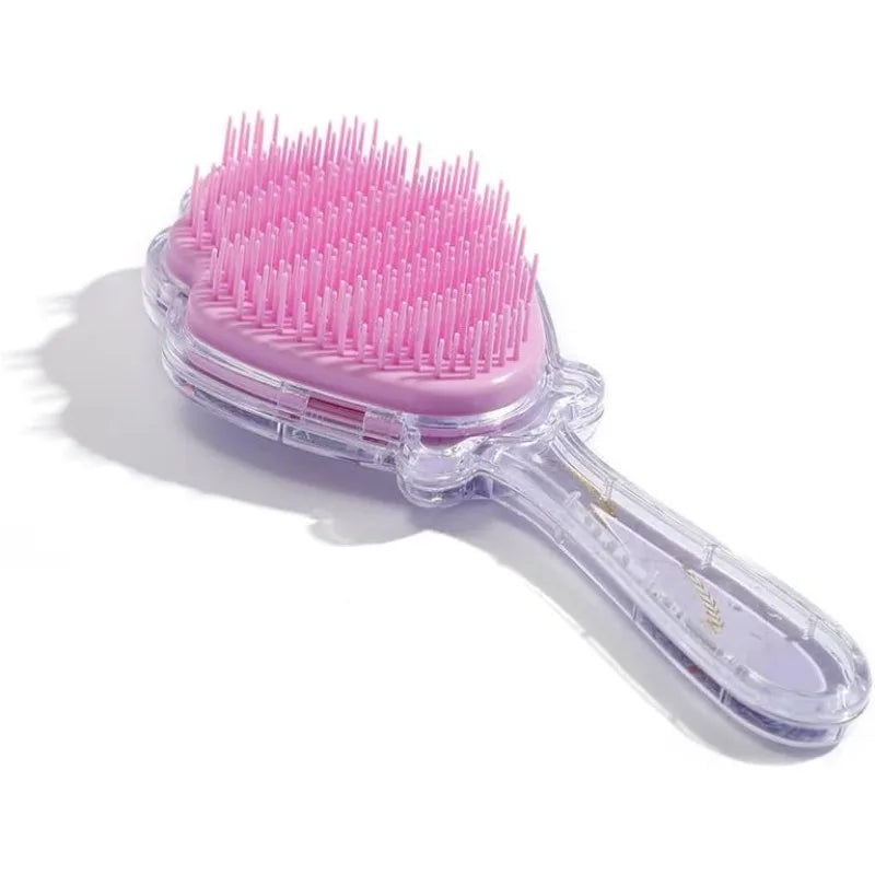 Mermaid Detangler Hair Brush Detangling Hair Comb Shell Glitter Comb Hairbrush Massage Scalp Detangler for Dry Wet Hair Kid Girl