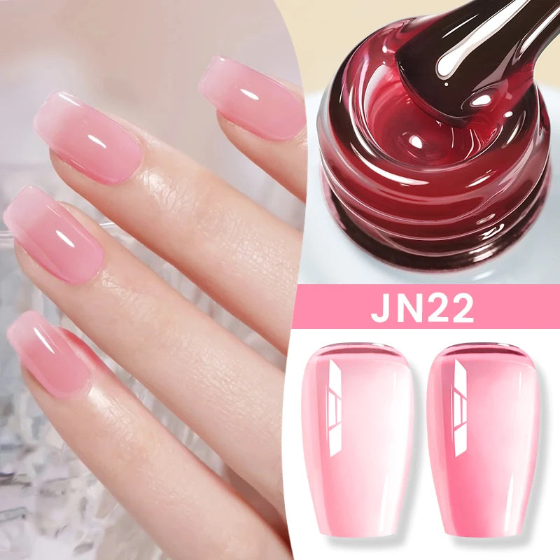 BORN PRETTY 10ml Jelly Nude Gel Nail Polish 50 Colors Semi Transparent Nail Art Nail Supplies Soak off UV LED Nails Gel Varnish