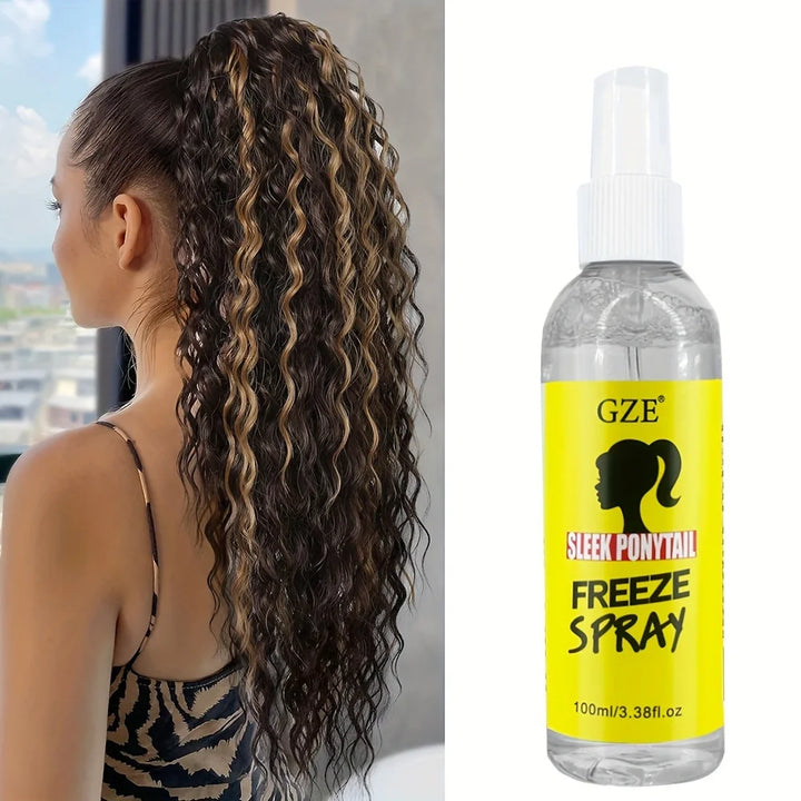 GZE Sleek Ponytail Freeze Spray - Long Lasting Hold, Frizz Control, and Shine - Non-Sticky Formula for Professional Looking