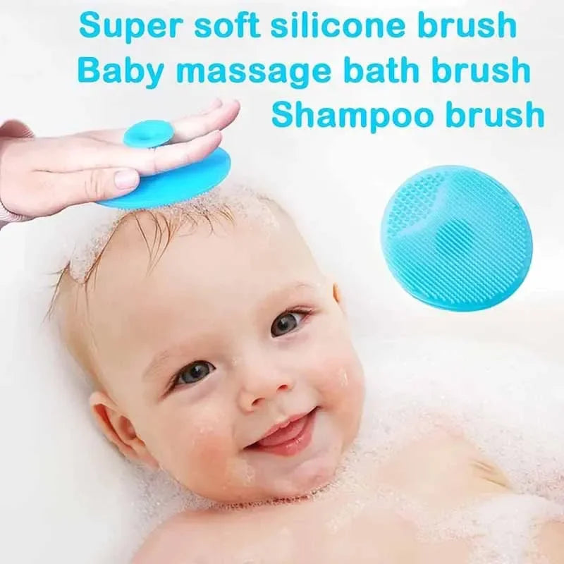 Baby Hair Brush Kids Shower Brush Head Hair Wash Massage Brushes Silicone Shampoo Brush for Infant Bathing Baby Bath Accessories