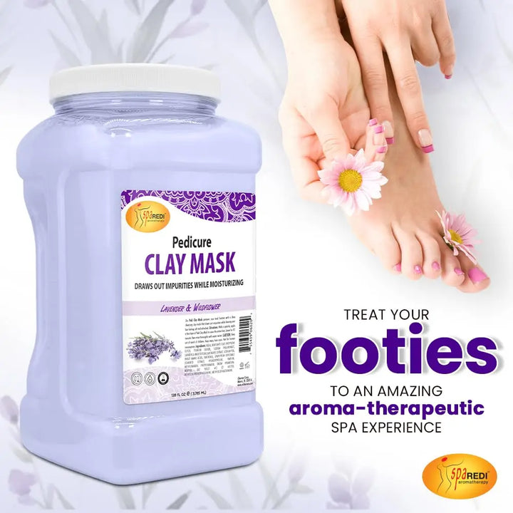 Lavender & Wildflower Clay Mask, 128 Oz - Deep Cleansing, Pore Purifying, Detoxifying & Hydrating for Feet & Body