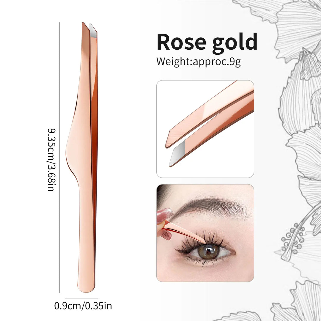 Stainless Steel Eyebrow Tweezers Curved Eyebrow Eyelash Clippers Angled Tweezers False Eyelash Tools Remove Ingrown Small Hairs