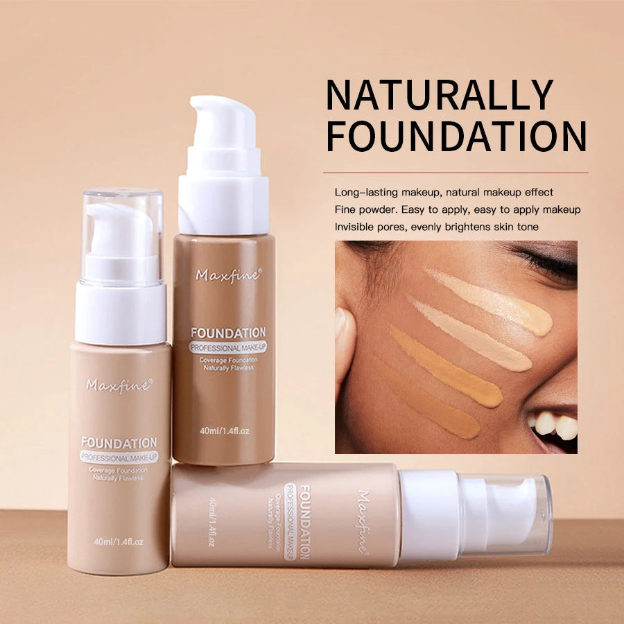 12 Shade Liquid Foundation with Long Lasting Oil Control Concealing Hydrating Lightweight Fine Texture and Non Cakey 1PCS