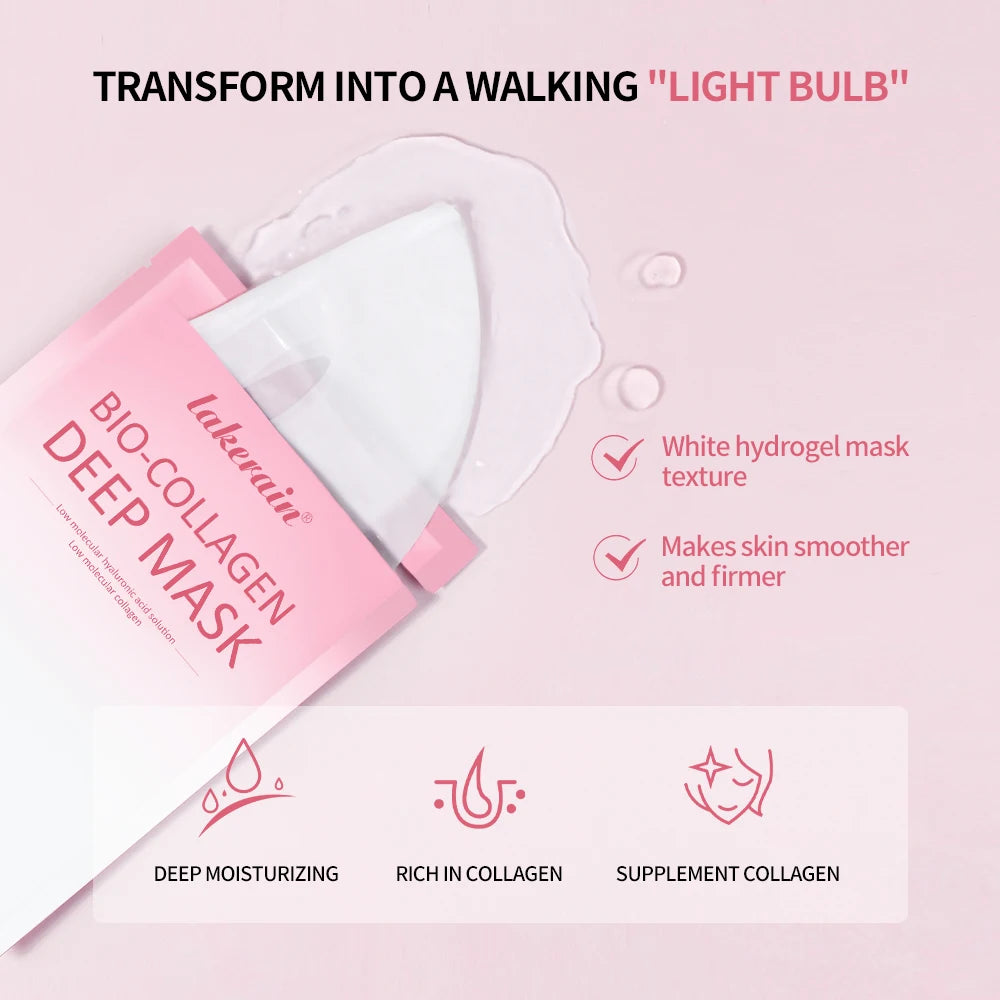 Lakerain Bio-Collagen Sleeping Mask Facial Skin Care Hydrating Moisturizing Patch Mask Moisturizing Peel-Off Mask Single Sheet