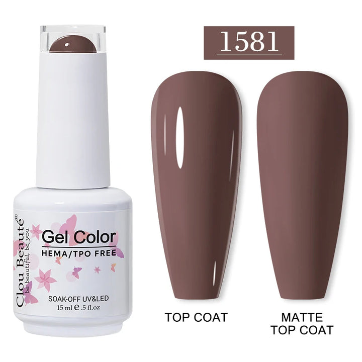 Clou Beaute 15ml HEMA TPO FREE Gel Nail Polish Vernis Semi Permanent UV Nail Art Varnish Lakiery Hybrydowe Manicure Gel Polish