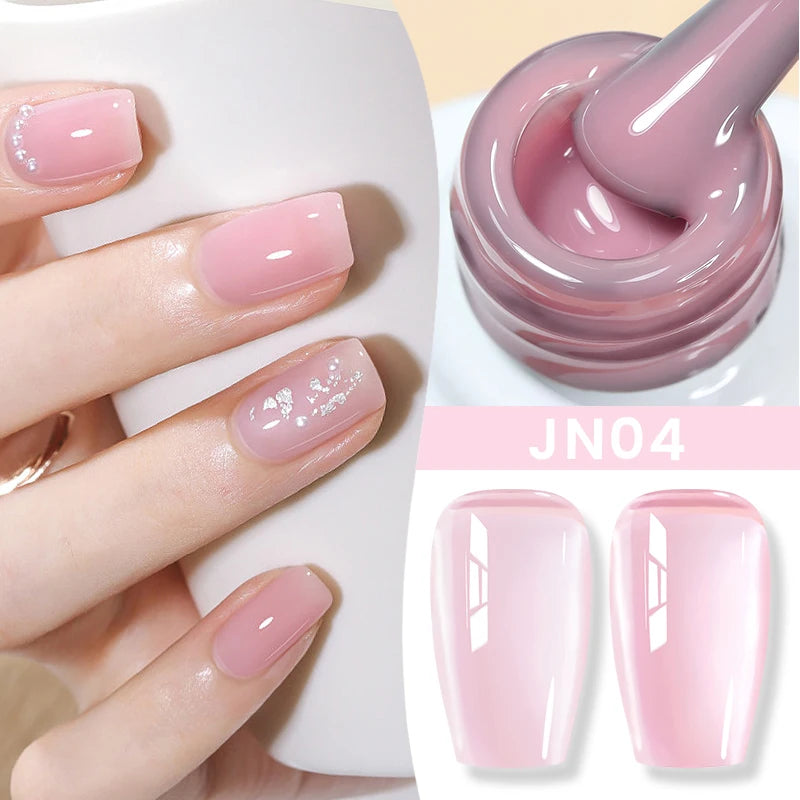 BORN PRETTY 10ml Translucent Jelly Nude Gel Nail Polish Colorful  Varnish Semi Permanent UV LED Nail Art  Manicure Gel