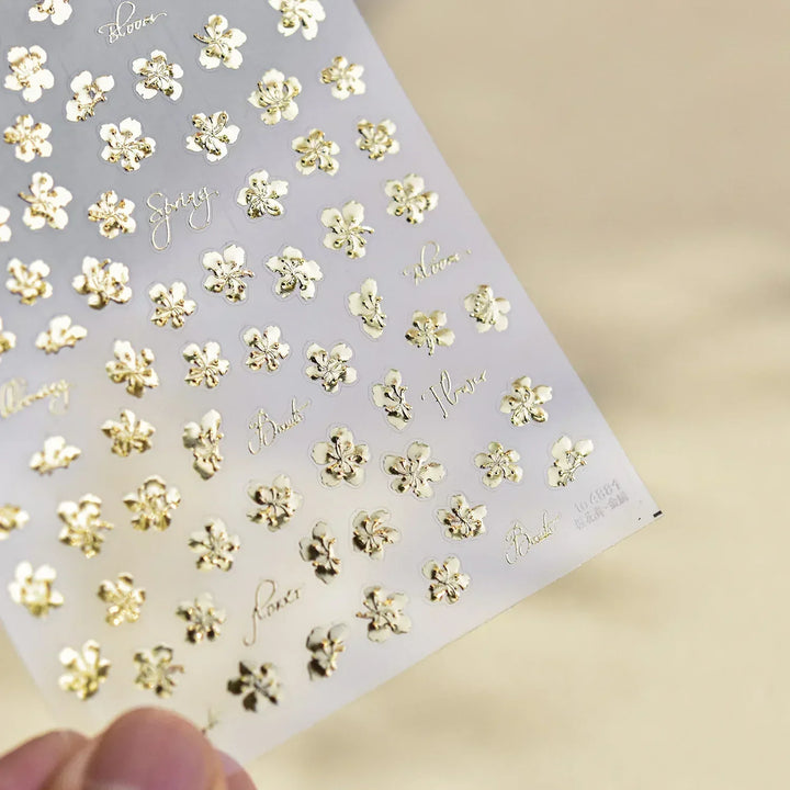 Lace Garden Bowknot Bow Tie Rose Flower Petal Pearl Irregular Border Self Adhesive 5D Nail Art Decoration Sticker Manicure Decal
