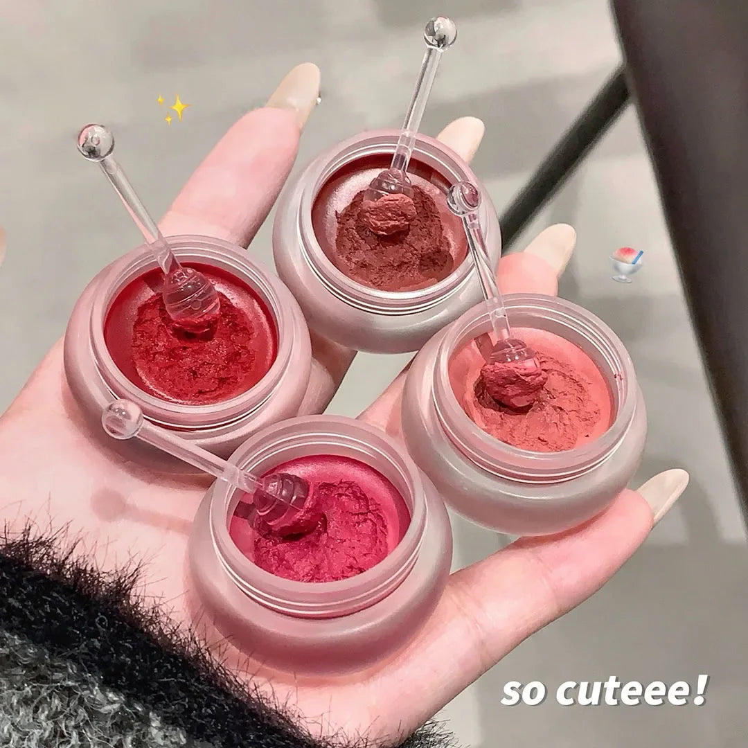Canned Lip Mud Mist Lipstick Moisturizing Velvet Matte Mousse Solid Lip Gloss Cheek Blush Cream Tint Lips Makeup Korean Cosmetic