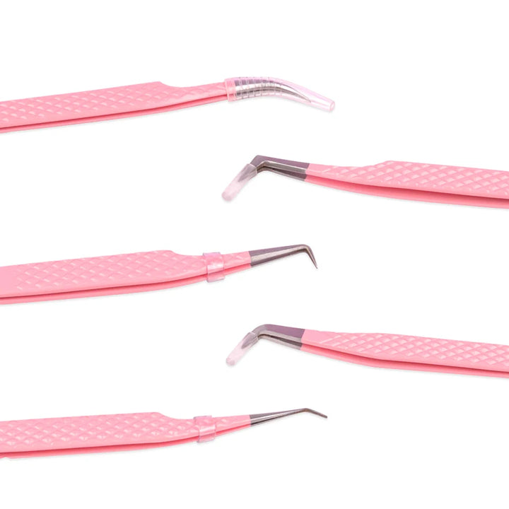 Eyelash Extension Tweezers Stainless Steel Volume Eyelash 3D accurate Clip Fiber Tip High Precision Makeup Tool Curved Tweezers