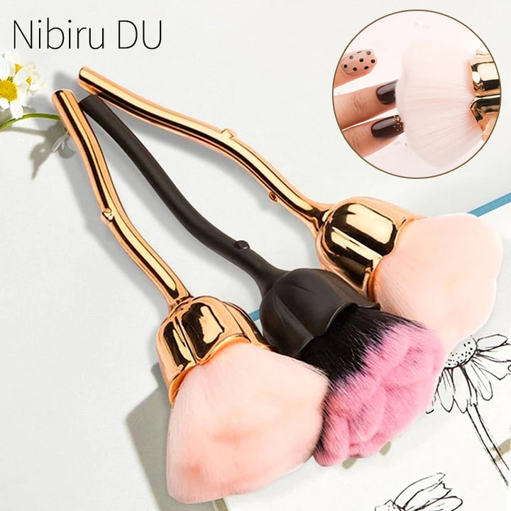 Rose-shaped Soft Brush For Manicure Nail Art Dust Brush Nail Dust Brush Gel Polish Dust Cleaning Nail Brushes Tool Nail Supplies
