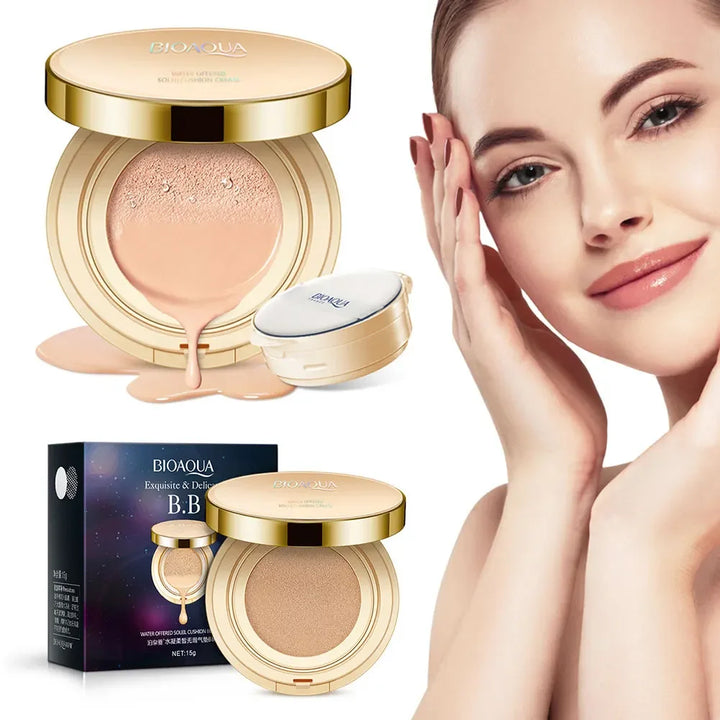 BIOAQUA  Waterproof Matte Air Cushion Poreless BB＆CC Cream High Coverage Oil-control Soft Face Makeup Foundation Base Cosmetics