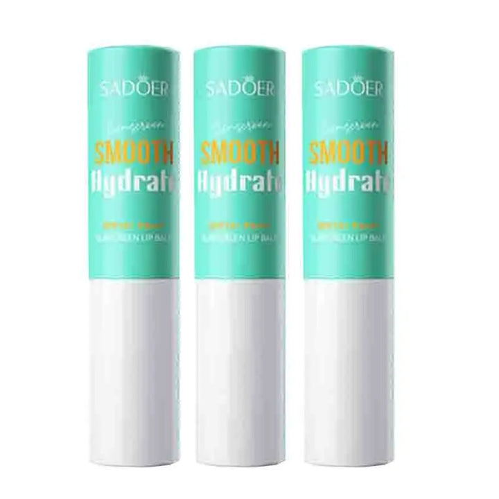1/2/3pcs SADOER Spf 15+ Lip Sunscreen Solar Blocker Lip Balm Moisturizing Fade Lip Lines Nourishing Hydrating Lips Lipstick