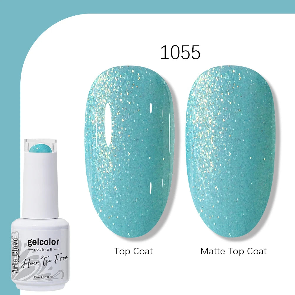 Arte Clavo Solid Color Gel Nail Polish 15ml Soak Off UV LED Gel Semi-Permanent Glitter Polish For Manicure Nail Art Salon Gel