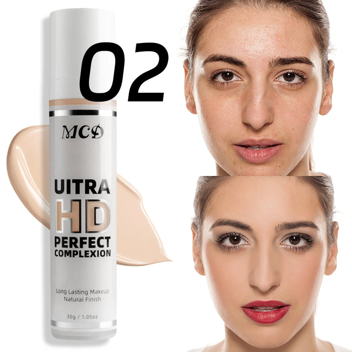 1PC Profession Liquid Foundation Oil-control Cover Matte Base Cream Concealer Waterproof Sweat-resistant Face Korean Makeup Gift