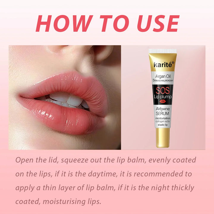 Moroccan Argan Oil Lip Plumping Essence - Moisturizing and Nourishing Lip Balm, Suitable for All Skin Types, Natural Makeup