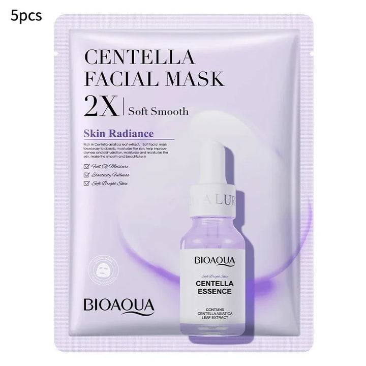 20pcs/5pcs Centella Collagen Face Mask VC Moisturizing Refreshing Sheet Masks Hyaluronic Acid  Facial Mask Skin Care Products