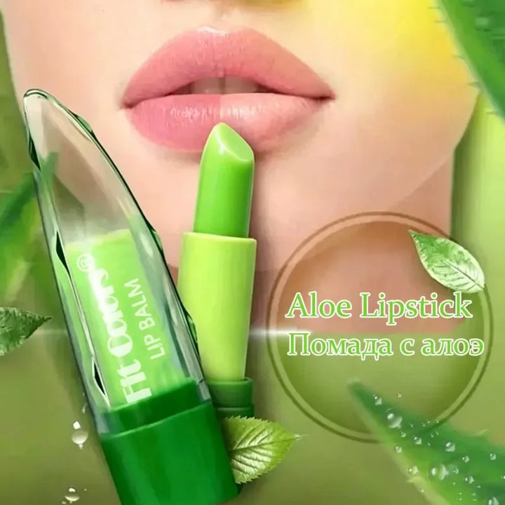 Aloe Vera Gel Lipstick Warming-Changing Waterproof Jelly Lip Balm Moisturizing Nourishing Lipstick Hydration Lips Care Cosmetics
