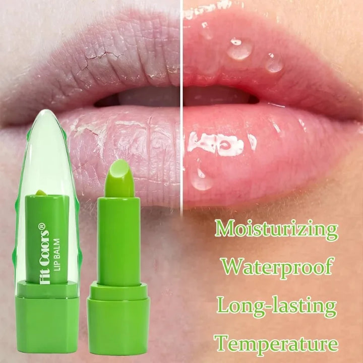 Aloe Vera Gel Lipstick Warming-Changing Waterproof Jelly Lip Balm Moisturizing Nourishing Lipstick Hydration Lips Care Cosmetics
