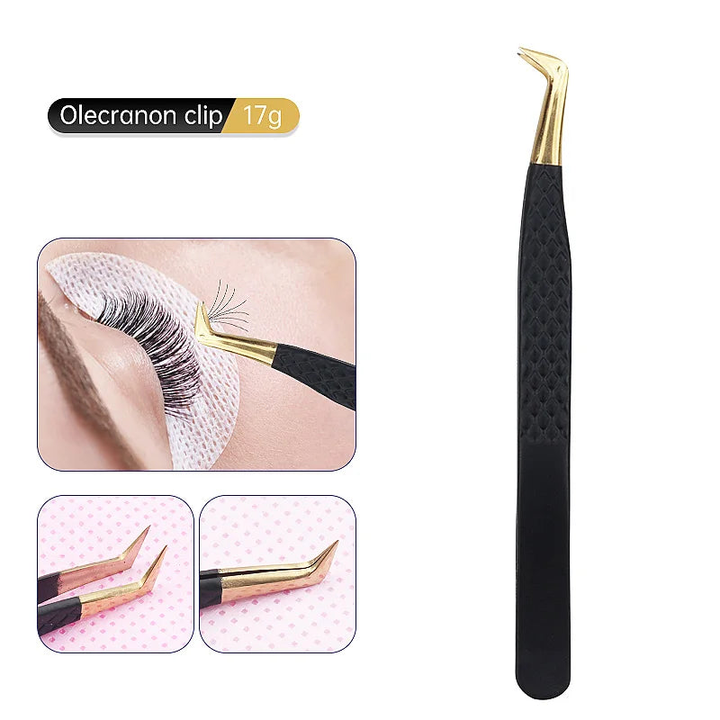 1Pc Anti-static Stainless Steel Eyelashes Tweezers Lashes Extension Supplies Industrial Precision Eyebrow Tweezer Makeup Tools