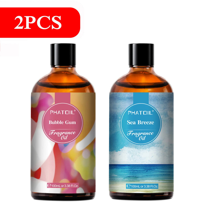 PHATOIL 100ml Fragrance Oil Coconut & Vanilla Bubble Gum Sea Breeze White Musk Aroma Fragrance Oils For Candles Soap Making