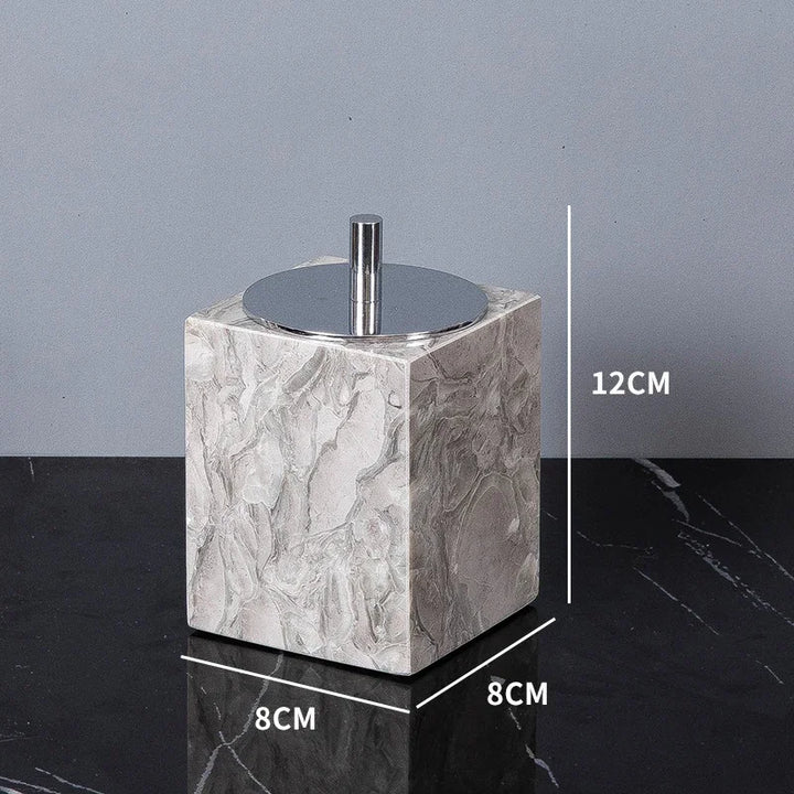 Bathroom Accessories Sets Elegant Natural Marble Liquid Soap Dispenser Toothbrush Holder Cup Soap Dish Cotton Swab Can