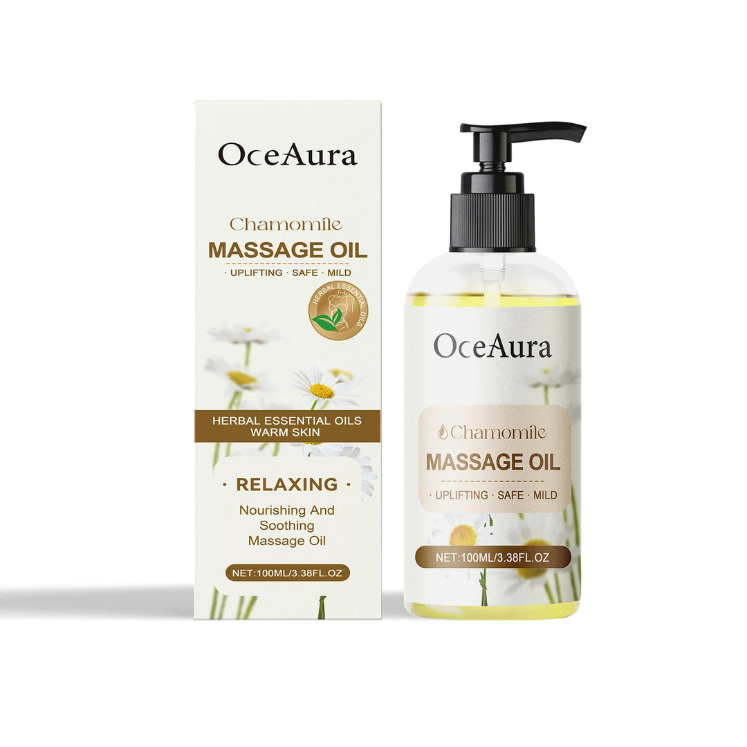 OceAura Body Massage Oil Soft Smooth Skin Firming Soothing Deep Hydration Chamomile Tea Tree Oil Muscle Relaxation Massage Oil