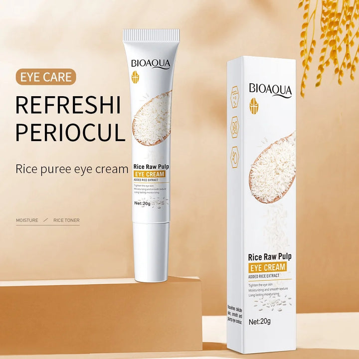 BIOAOUA Rice Whitening Eye Cream Moisturizing Reduce Dark Circles Lift Firm Brightening 20g