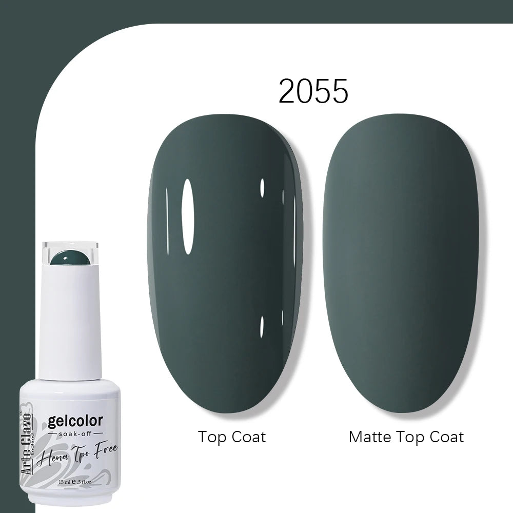 Arte Clavo Solid Color Gel Nail Polish 15ml Soak Off UV LED Gel Semi-Permanent Glitter Polish For Manicure Nail Art Salon Gel