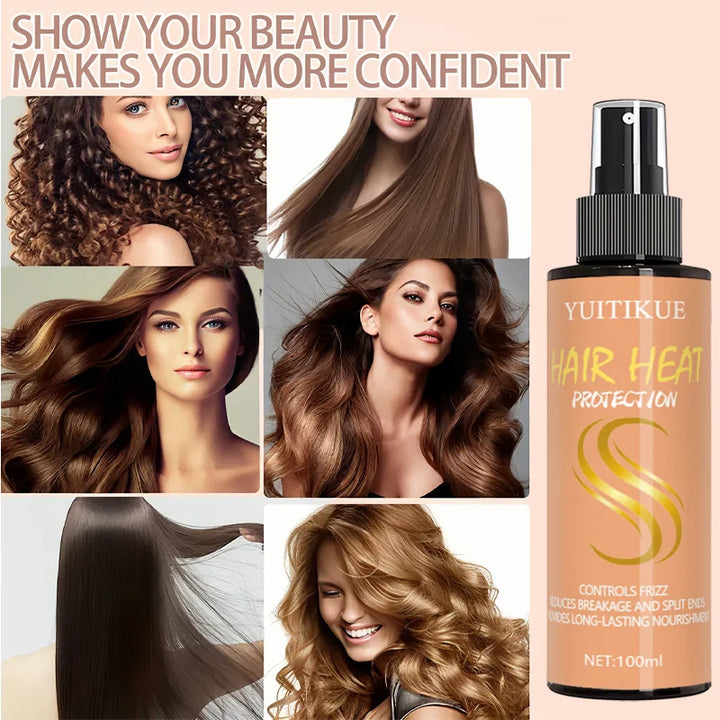 Silky Hair Spray Silk Care Heat Protection Spray, a heat styling product that can polish, smooth, and manage curly hair.