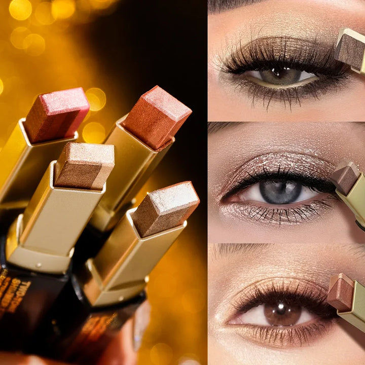 Double Color Eye Shadow Stick, Naturally Tinged, Not Easy to Mottle Off Makeup, Pure Color, Create Natural Makeup Effect