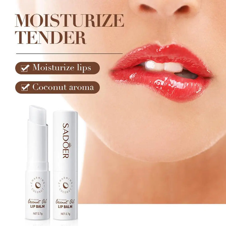  SADOER 5PCS Nourishing Hydrating And Moisturizing Preventing Cracking Daily Care Lip Balm Coconut Lip Balm Care Cosmetics