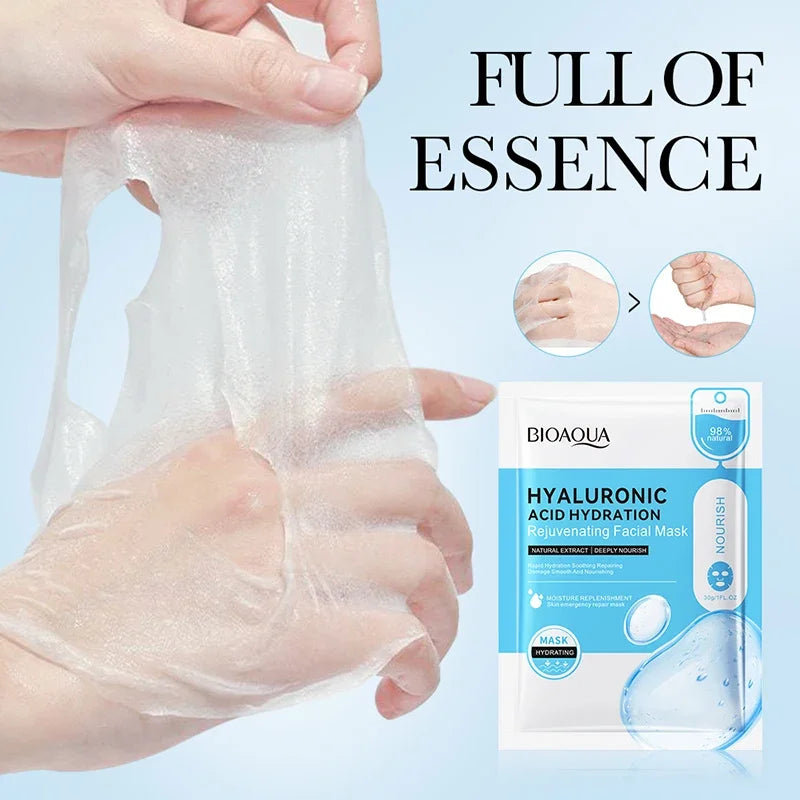 10pcs BIOAQUA Hyaluronic Acid Face Mask skincare Moisturizing Anti Acne Anti-wrinkle Facial Masks Face Sheet Mask Skin Care