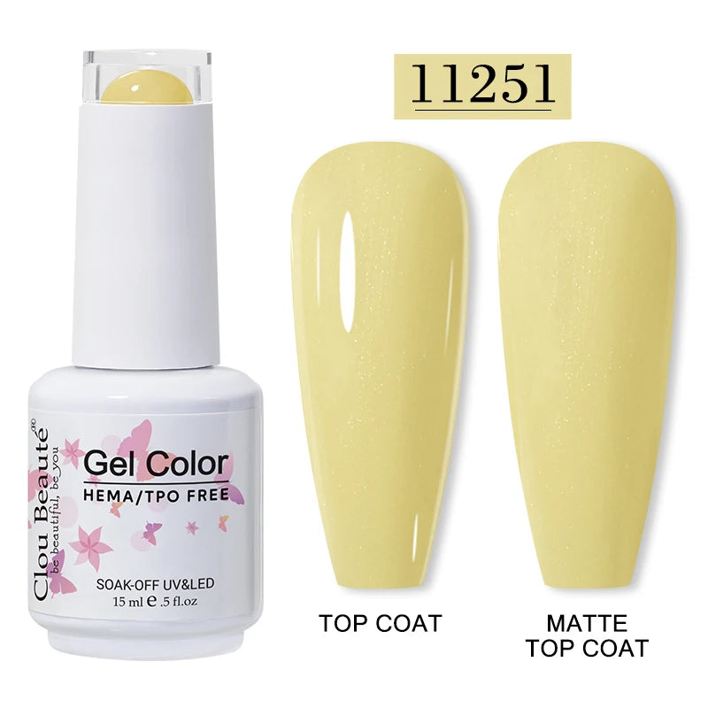 Clou Beaute 15ml HEMA TPO FREE Gel Nail Polish Vernis Semi Permanent UV Nail Art Varnish Lakiery Hybrydowe Manicure Gel Polish