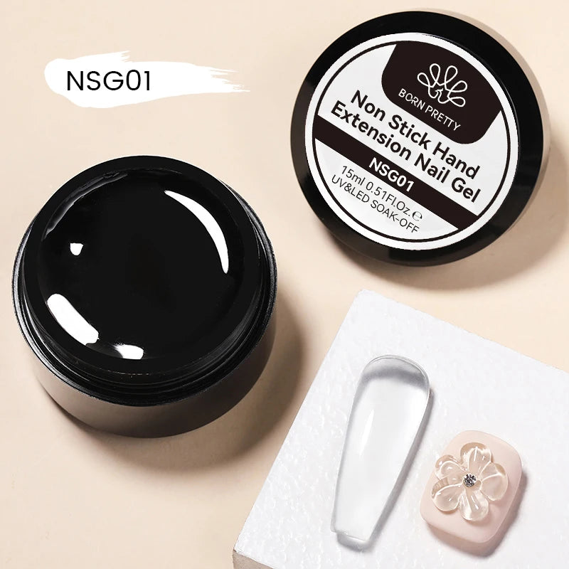 BORN PRETTY 15ml Non Stick Hand Extension Gel Nail Polish Carving Flower Nail Art Shaping Solid Acrylic Nail Gel Varnish