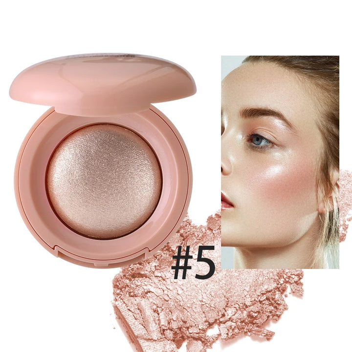Long-lasting waterproof fine shimmer highlighter, natural glossy effect, brighten the contour and modify the face
