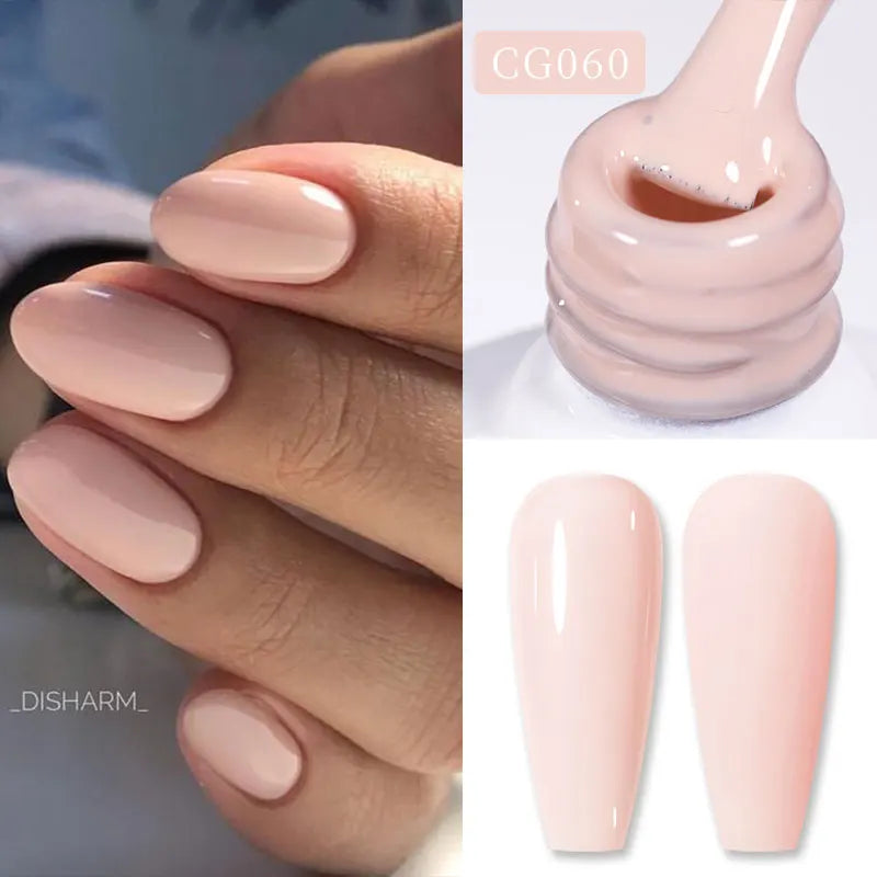BORN PRETTY Jelly Nude Gel Nail Polish 10ml Light Pink Peach Translucent Color UV Light Cure Gel Varnish Nail Art DIY at Home